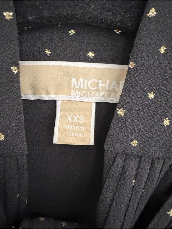 michael kors black dress with gold buttons Belted Midi Dress With Gold Buttons main image 0